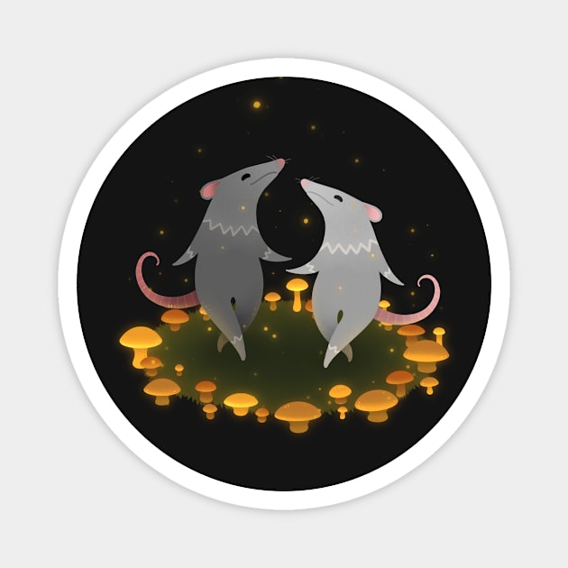 Dancing witch rats Magnet by maryallen138